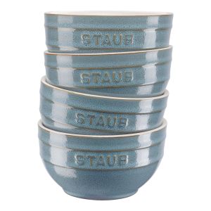 Staub Ceramique Lot de 4 bols en céramique, Turquoise antique, 12 cm,400 ml