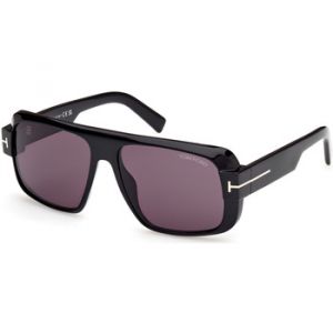 Tom Ford Homme FT1101 TURNER 01A Lunettes de soleil Acétate Noir Gris Carré Normale