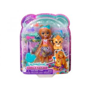 Mattel Coffret Enchantimals Poupee Charisse Cheetah Et Grinsy Le Guépard - Figurine 15 Cm Avec Animal - Mini-Poupee + Carte Animaux