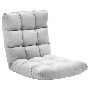 Homcom Chaise de sol pliante 3 en 1 avec dossier réglable - Gris - 55L x 71P x 53,5H cm