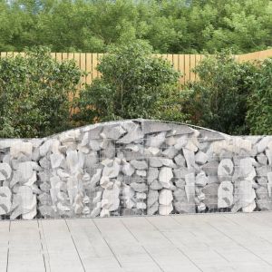 VidaXL Paniers à gabions arqués 2 pcs 400x30x80/100 cm Fer galvanisé n/a