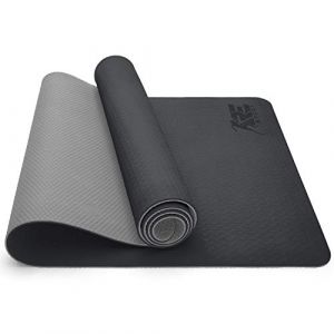 Image de Tapis de Yoga tpe Noir - 183 x 61 x 0,6 cm - sans Phthalates - Tapis de Gymnastique antidérapant, Tapis de Fitness sans polluants, Matelas avec