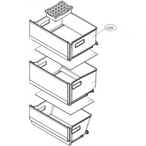 LG Tiroir sup&eacute;rieur (partie cong&eacute;lateur) rep&egrave;re 136B