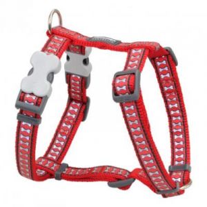 RedDingo Harnais réfléchissant pour chien Rouge Os 45-69 cm 20 mm