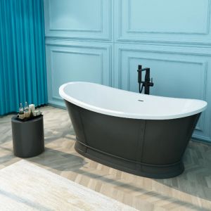 Baignoire îlot design 175x80 cm - Effet métal - Style industriel - Acrylic Lucite - St david