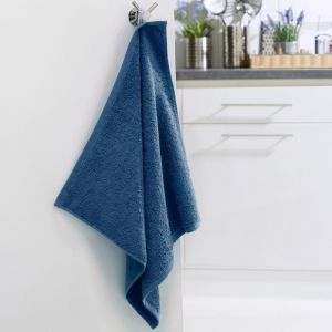 Lot de 2 Essuie-mains carr&eacute; PRATIK - bleu marine