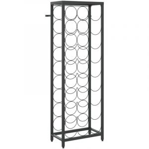 VidaXL Casier à bouteilles de 27 bouteilles noir 34x18x100cm fer forgé