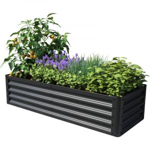 PRIMEYARD Carr&eacute; potager sur&eacute;lev&eacute; LUCA, acier, anthracite 150x60x35 cm
