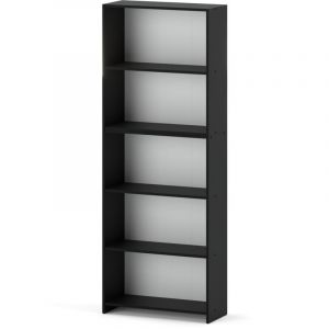 Bibliothèque de bureau noire 70 CM 5 étagères classeurs jouets Loft