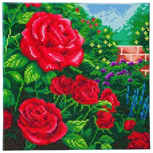 CRYSTAL ART Kit Tableau à diamanter sur ch is 30 x 30 cm T Kinkade Roses