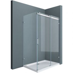 Sogood - Cabine de douche rectangualire avec porte coulissante 90x120x195cm Paroi de douche Ravenna17-2 en verre transparent pare douche avec porte