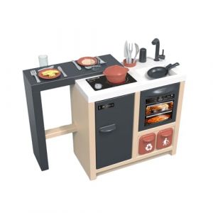 Smoby Cuisine Ilot - Design Moderne - Surface de Jeu à 360° - Fonctions Traditionnelles - 23 Accessoires - Matière Recyclée - A Partir de 3 Ans - Fabrication Française