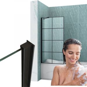 Desconocido Silla Pare-baignoire madison+, fixe, 60x140 cm, Noir