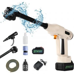 Ranipobo - Nettoyeur haute pression sans fil, pistolet a eau Portable pour lavage de voiture 3 vitesses+1 batterie 6000mah