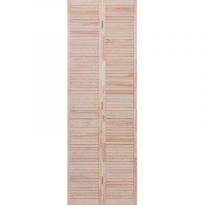 Levigne - Portes De Placard Persiennées Pliantes En Pin 71 Cm