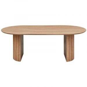Meublorama - Table à manger ovale vagos – 220 x 110 cm – Coloris chêne vieilli – Design généreux et contemporain