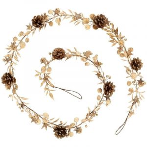 Fééric Lights And Christmas - Guirlande de Noël avec motifs or et pomme de pin 180cm - Feeric lights & christmas