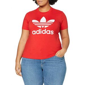 Adidas Tee Shirt Logo Trefoil Originals Rouge/blanc Xs Female