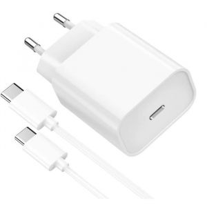 Phonillico Chargeur 20W + Cable USB-C USB-C 2m pour iPad Pro 12,9 pouces - iPad Pro 11 pouces - iPad Air 4