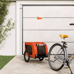 VidaXL Remorque De Vélo Pour Animaux De Compagnie Orange Et Noir