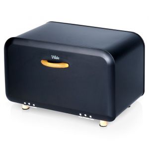 Bo&icirc;te &agrave; pain en m&eacute;tal noir 35,5x21x23,5 cm