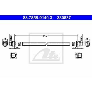 ATE Flexible de frein AUDI A3, VOLKSWAGEN POLO, AUDI TT, VOLKSWAGEN GOLF, VOLKSWAGEN BORA (00383.7858-0140.3)