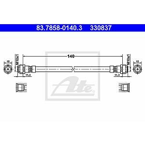 Image de ATE Flexible de frein AUDI A3, VOLKSWAGEN POLO, AUDI TT, VOLKSWAGEN GOLF, VOLKSWAGEN BORA (00383.7858-0140.3)