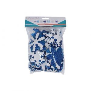LOOLIPO - FORMES EN MOUSSE PAILLETÉE - FLOCONS DE NEIGE - 240 formes - ø 2,5 - 6 cm - Gommettes - Loisir créatif - Activité manuelle - L833976