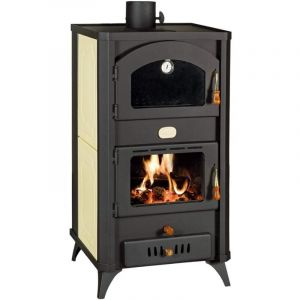 Thermopoêle à bois avec four PRITY FG W18 R – 23,4 kW, Noir Graphite, Classe A, chaudière 15 L intégrée