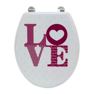 Image de Arvix Abattant de Toilette en bois compresse MDF Charniere metal Siege WC Standard Love