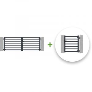 Casanoov - Pack portail battant antelao 300x110cm + Portillon antelao 100P110 gris
