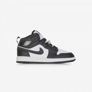 Jordan Air 1 Mid Blanc/noir - Enfant -
