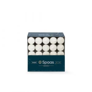 SPAAS Bo&icirc;te de bougies chauffe-plats x75, &plusmn; 8 heures - blanc