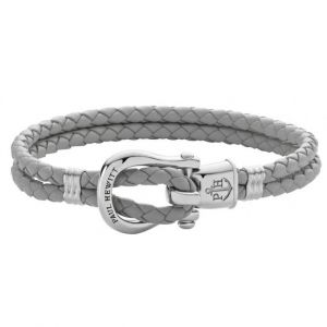 Image de Paul Hewitt Bracelet PH-FSH-L-S-GR - Acier PHINITY SHACKLE Cuir Gris Mixte