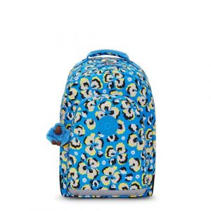 Kipling Class Room Sac à Dos, 29 x 24 x 43, Leopard Floral (Bleu)