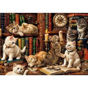 KS Games Puzzle 500 pi&egrave;ces : Chat dans la librairie