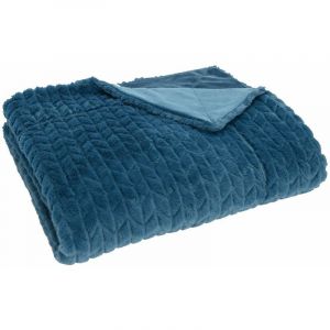 Amadeus Plaid Chevron 130 x 170 cm Bleu nuit Bleu nuit