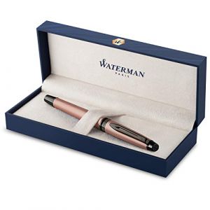 Image de Waterman Edition Spécial Expert Stylo plume, Laque Or Rose Métallisée, attributs Ruthénium, plume fine, cartouche encre bleue, écrin