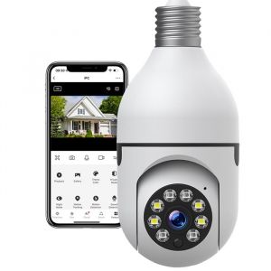 Caméra ampoule de sécurité 1080P WiFi intérieur sans fil 360Panoramique - CAMCAMP
