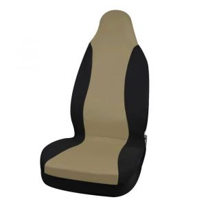 Sourcing map Housse de Siège Voiture Universel Couvre Siège Avant Protection Beige pour SUV Camion