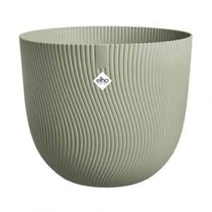 Elho Sereh Round 60 - Pot de Fleur - Interieur & Ext&eacute;rieur - Plastique 100% Recycl&eacute; - &Oslash; 59 x H 50.6 cm - Vert/Vert Scandinave