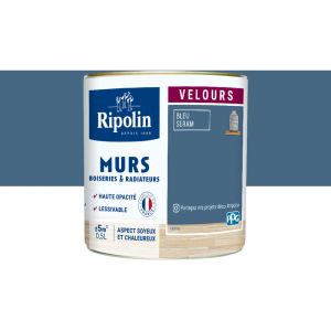 Ripolin Peinture Couleur - Aspect Velours 0,5L - Toutes pièces Bleu Seram