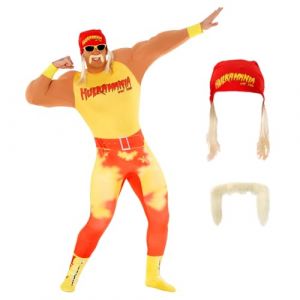 Morph Costume de Hulk Hogan - Costume de Hulk Hogan - Pour adulte - Costume de WWE - Taille XL