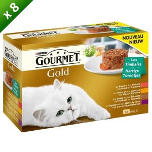 Image de Purina Gourmet Gold Les Timbales - Paté pour chat (8 x 12 x 85 g)