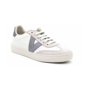 Victoria Pour femme. Baskets en cuir Berlin blanc, gris