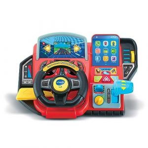 Vtech Super Console Turbo Pilote, Simulateur de Conduite avec Écran Couleur et Tableau de Bord, Courses de Voitures, Apprentissages et Jeux, Cadeau Enfant de 3 Ans à 8 Ans - Contenu en Français