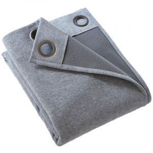 Image de Rideau Thermique Occultant 140 x 180 cm Doubl&eacute; Polaire Coloris Titane - KEYNE - ALTOBUY