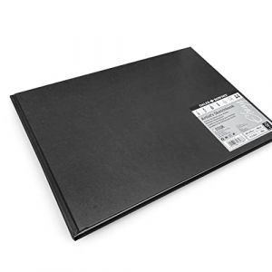Daler Rowney Carnet de croquis d'artiste - &Eacute;b&egrave;ne - Format A4 paysage - 54 pages - Sans acide - Couverture noire