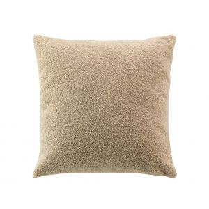 Douceur d'intérieur - Coussin déhoussable BELI - Bouclette unie - 45 x 45 cm - Beige - BELI Douceur d'intérieur