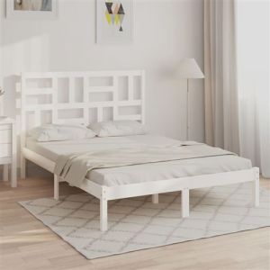 VidaXL Cadre de lit Blanc Bois massif 150x200 cm Très grand